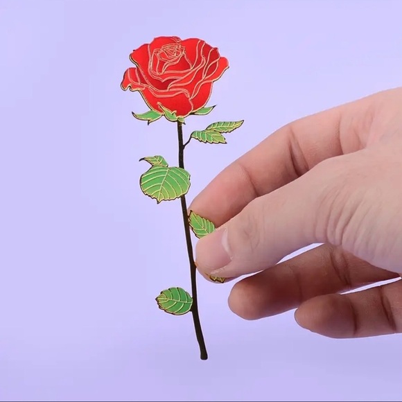 Metal Red Rose Bookmarks for the avid readers and a great gift 4.2in x 1.4in - Picture 3 of 6